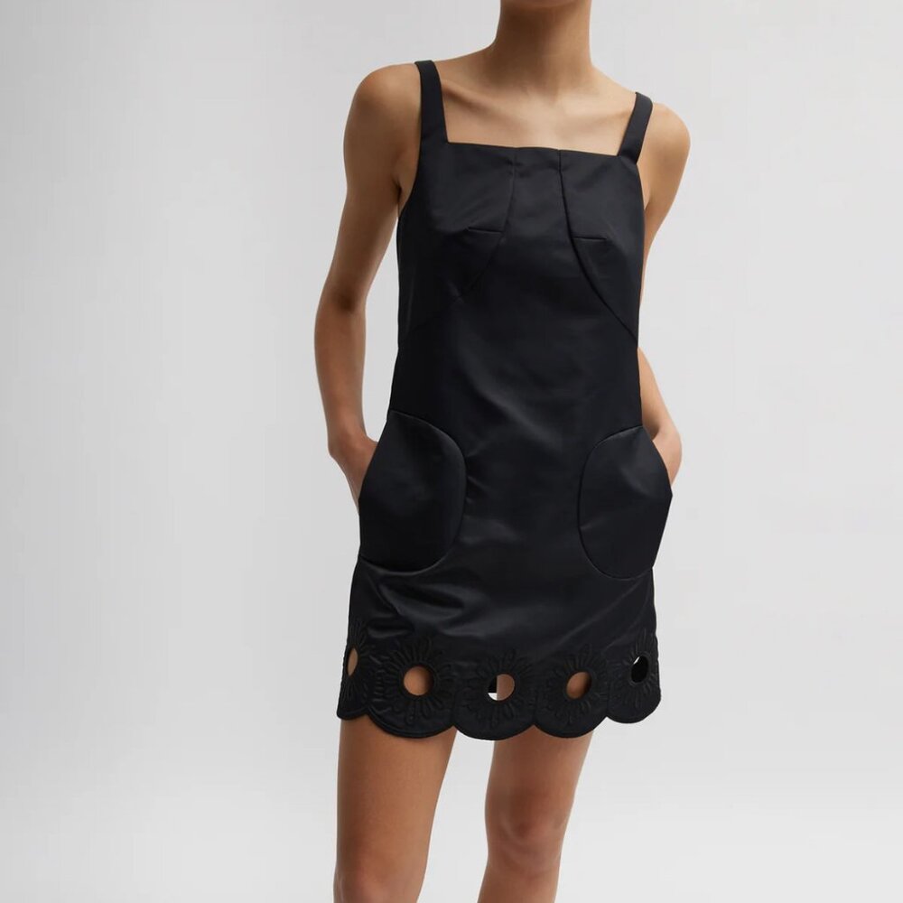 Tibi Daisy Embroidery Short Dress